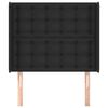 vidaXL Горна табла с уши, черна, 93x16x118/128 см, изкуствена кожа