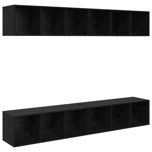 vidaXL Комплект ТВ шкаф 4 pcs Черния дъб 37 x 37 x 107 см