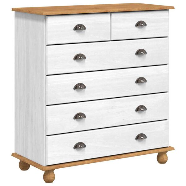 vidaXL Шкаф с чекмеджета с чекмедже ASKIM Бяло 91 x 40 x 95.5 см