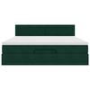 vidaXL Османска легло с матрак и LED, тъмнозелено, 180x200 см, кадифе