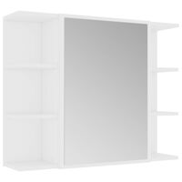 vidaXL Шкаф за баня с огледало, бял, 80x20,5x64 см, ПДЧ