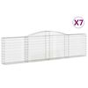 vidaXL Габионни кошници арка 7 бр 400x30x100/120 см поцинковано желязо