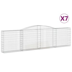 vidaXL Габионни кошници арка 7 бр 400x30x100/120 см поцинковано желязо