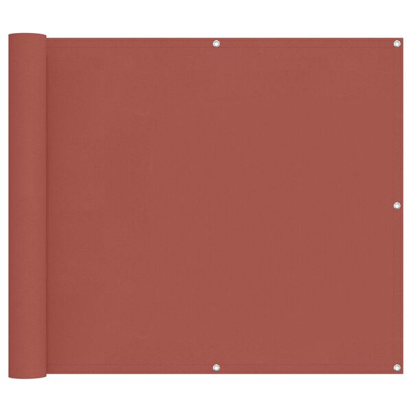 vidaXL Балконен екран Теракота 100 x 600 cm Оксфордска тъкан