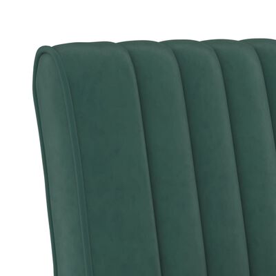 vidaXL Ниско кресло, тъмнозелено, кадифе