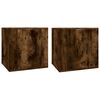 vidaXL ТВ шкафове със стенен монтаж, 2 бр, опушен дъб, 40x34,5x40 см