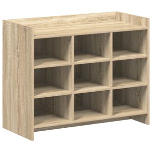 vidaXL Шкаф за обувки 85 x 39,5 x 70 см Инженерна дървесина Дъб сонома