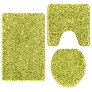 vidaXL Комплект антислип килими за баня 3 pcs Зелен ПП