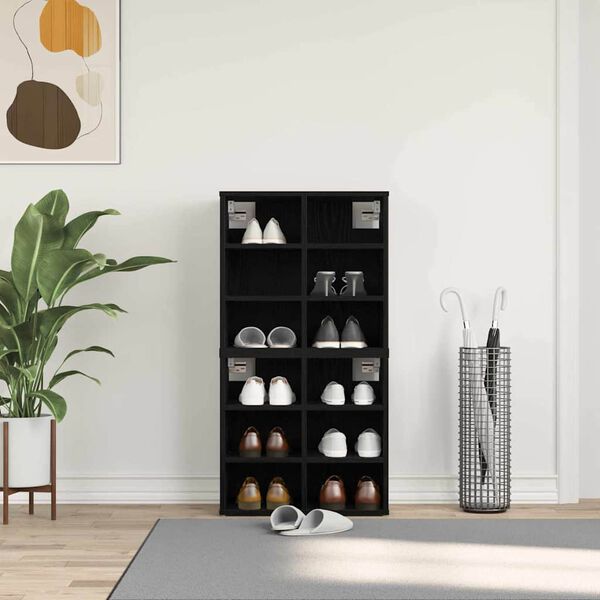 vidaXL Шкаф за обувки с рафт 2 pcs Черния дъб 52 x 30 x 50,5 см