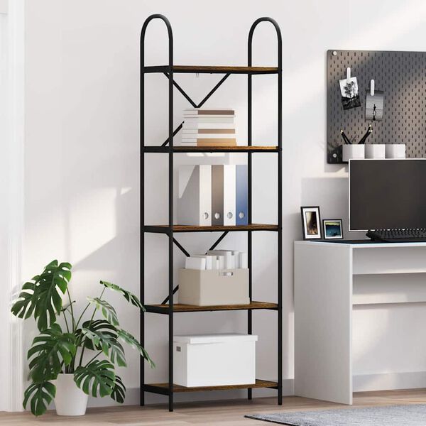 vidaXL Рафт за книги Димян дъб 60 x 30 x 183 см Инженерно дърво