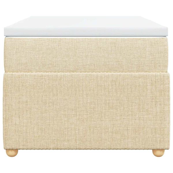 vidaXL Боксспринг легло с матрак, кремава, 90x200 см, плат