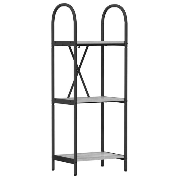 vidaXL Рафт за книги Сив Сонома 40 x 30 x 109 см Инженерно дърво