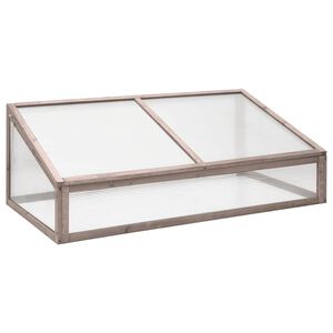 vidaXL Оранжерия сива 110x56x39 см чамово дърво