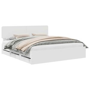 vidaXL Рамка за легло Бял 180 x 200 cm Инженерен дървен материал