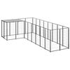 vidaXL Клетка за кучета, черна, 6,05 м&sup2;, стомана