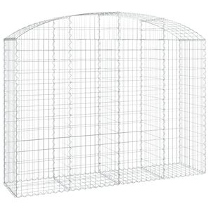 vidaXL Дъговидна габионна кошница 200x50x140/160 см поцинковано желязо