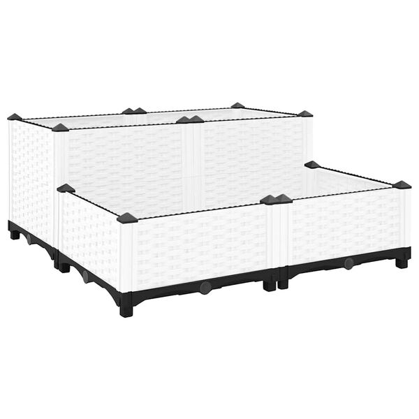 vidaXL Повдигната леха, 80x80x38 см, полипропилен