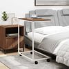 vidaXL Помощна маса с колелца бяла 55x35x70 см инженерно дърво