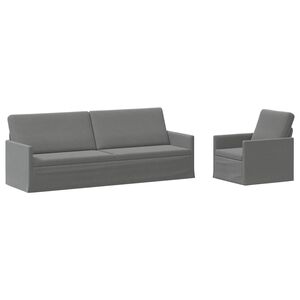 vidaXL Комплект дивани 2 pcs Тъмносиво Кадифе
