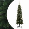 vidaXL Изкуствена тясна коледна елха с топка 120 см 150 LED светодиода