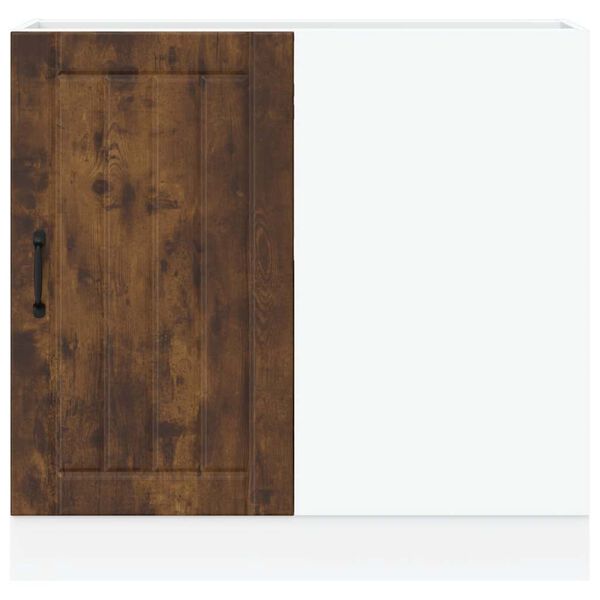 vidaXL Долен кухненски шкаф, Lucca, опушен дъб, инженерно дърво