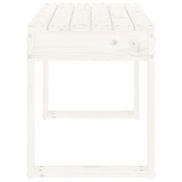 vidaXL Градинска пейка, бяла, 80x38x45 см, борово дърво масив