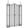 vidaXL Градинска порта черна 121x8x180 см ковано желязо