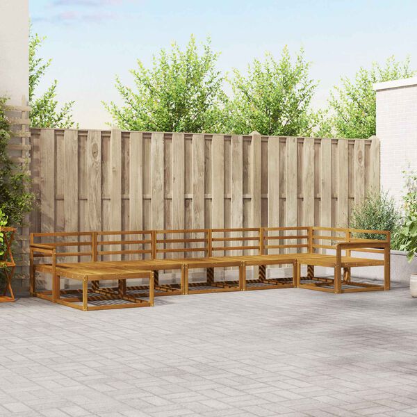 vidaXL Комплект дивани за открито 7 pcs Естествен