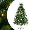 vidaXL Коледно дърво с 300 LED светодиода с поставка Зелен 180 cm ПЕ