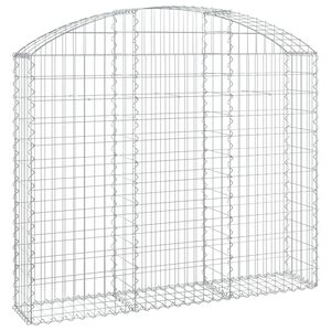 vidaXL Дъговидна габионна кошница 150x30x120/140 см поцинковано желязо