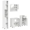 vidaXL Комплект мебели за баня с чекмедже с врата 4 pcs Лъскаво бяло