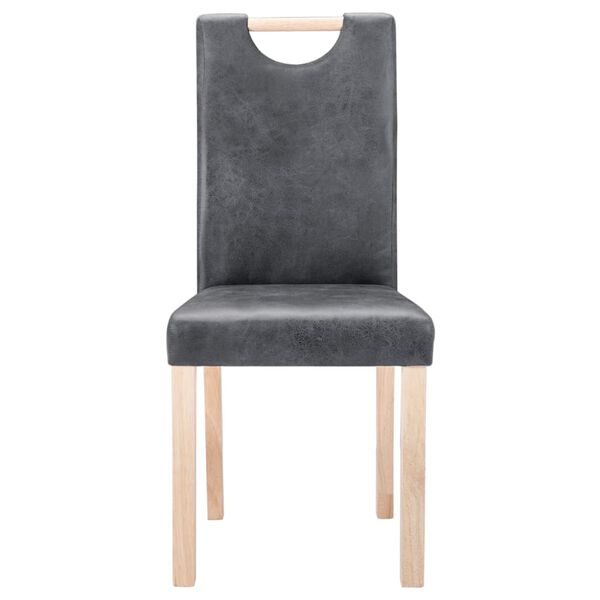 vidaXL Трапезни столове, 2 бр, сиви, изкуствен велур