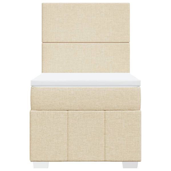 vidaXL Боксспринг легло с матрак, кремава, 80x200 см, плат