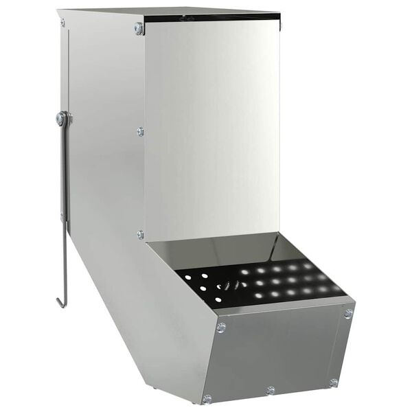 vidaXL Хранилка за зайци Сребрист 12,5 x 26 x 28,5 см