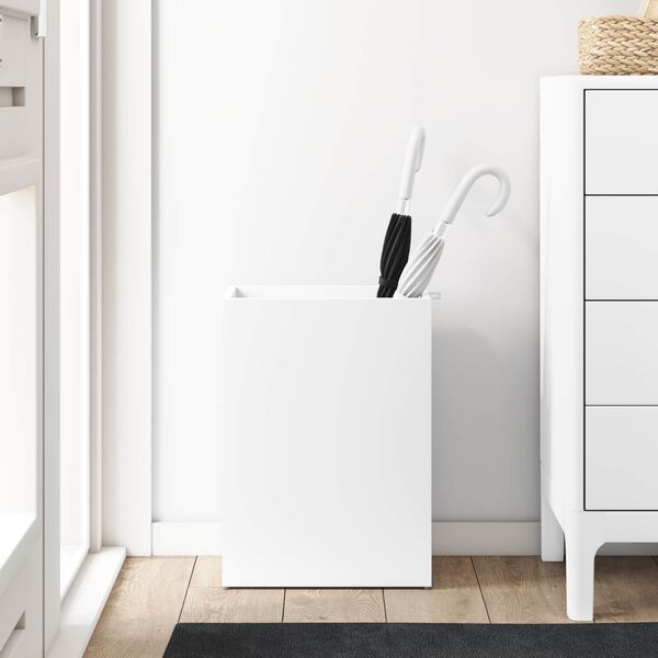 vidaXL Стойка за чадър Бяло 40 x 20 x 55,5 см Инженерно дърво