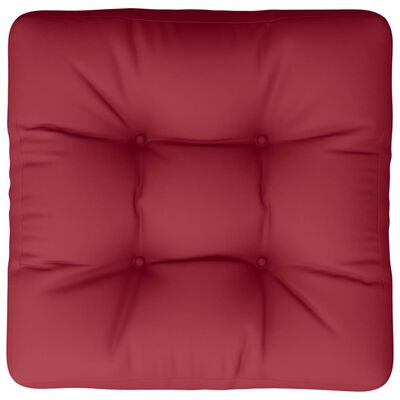 vidaXL Палетна възглавница, 60x60x12 см, виненочервена, текстил
