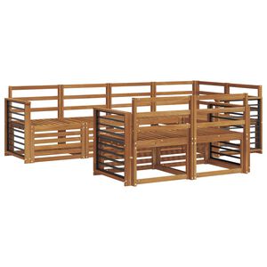 vidaXL Комплекти дивани 7 pcs Естествен Солидно акациево дърво