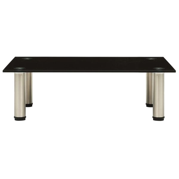 vidaXL ТВ поставка, черна, 60x35x17 см, закалено стъкло