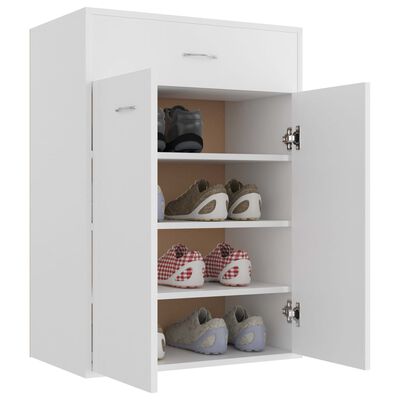 vidaXL Шкаф за обувки, бял, 60x35x84 см, ПДЧ