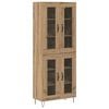 vidaXL Висок шкаф Дъб 69,5 x 34 x 90 см Инженерно дърво