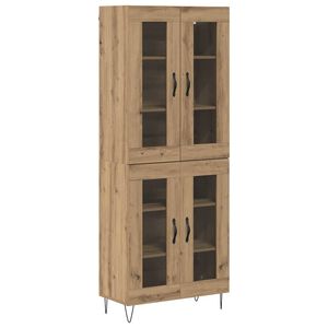 vidaXL Висок шкаф Дъб 69,5 x 34 x 90 см Инженерна дървесина