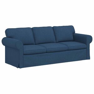 vidaXL Диван Синьо 215 x 82 x 80 см текстил