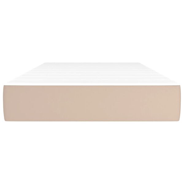 vidaXL Матрак с покет пружини средна твърдост капучино 100x200x20 см изкуствена кожа