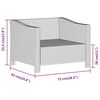 vidaXL Градински лаундж комплект с възглавници 7 части полиратан сив