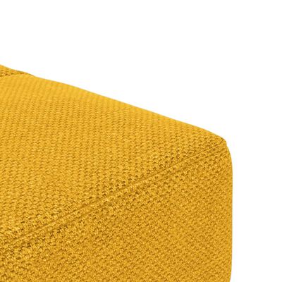 vidaXL 2-местно разтегателно канапе с две възглавници, жълто, текстил