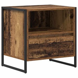 vidaXL Нощно шкафче Старо дърво 50 x 39,5 x 50 см Инженерна дървесина