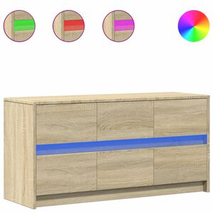 vidaXL ТВ шкаф с LED, сонома дъб, 100x34x50 см, инженерно дърво