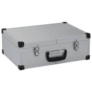 vidaXL Куфар за инструменти 46x33x16 см сребрист алуминий