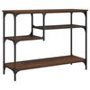 vidaXL Конзолна маса с рафтове, кафяв дъб, 100x35x75 cм