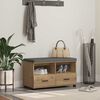 vidaXL Пейка за коридор Дъб 80 x 38 x 46 см ПДЧ и тапицерийна тъкан